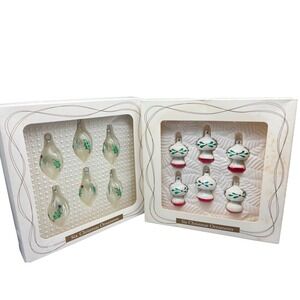 Vtg Dayton Hudson Blown Glass Christmas Tree Ornaments Mexico/Columbia 2‎ box